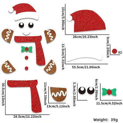 Fristy | Felt Christmas Stickers for Doors and Windows - Festive Decoration for Home