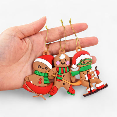GingerBell | 10 pieces Sport Gingerbread Man Ornaments - Festive Decorations for the Tree