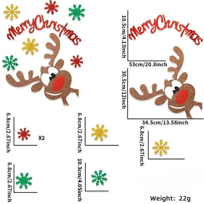 Fristy | Felt Christmas Stickers for Doors and Windows - Festive Decoration for Home