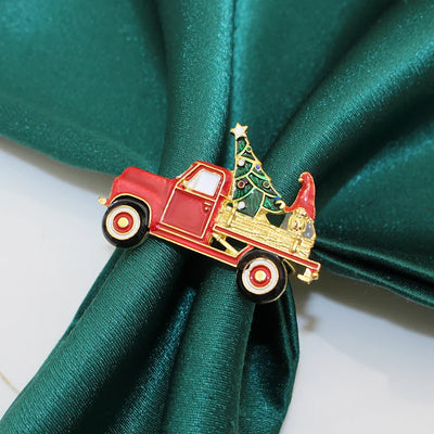 Holiday Elegance | 6 Christmas Napkin Rings with Pine Cones - Perfect