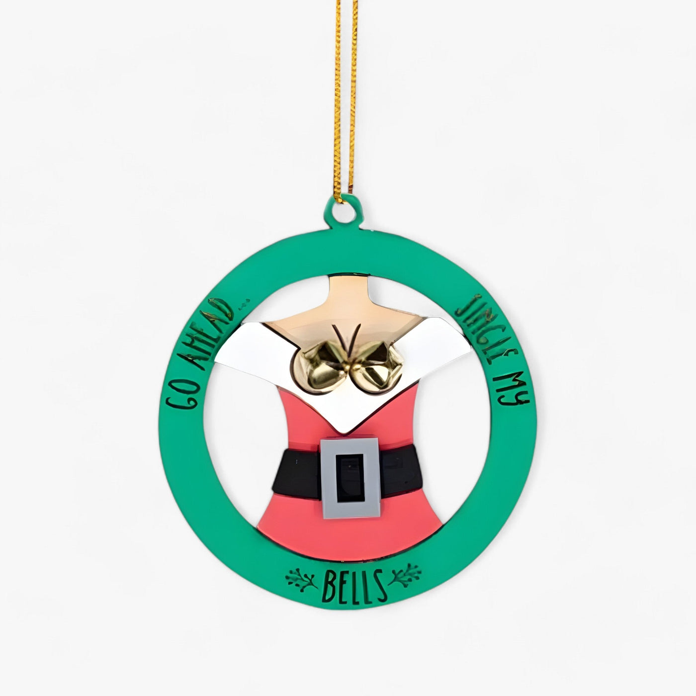 Jingle My Bells | Funny Christmas Ornament - Bell Hanger Santa for Christmas Tree and New Year Decoration