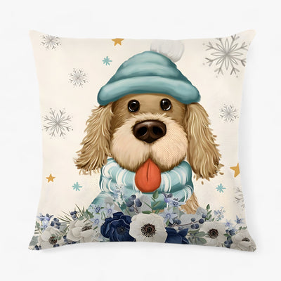 Frosty | Christmas Linen Cushion Cover - Festive and Comfortable Home Decor
