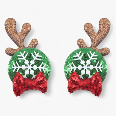 Christmas Hair Accessories | Disney Mouse Ears Hair Clips - Sparkling Fun for the Holidays