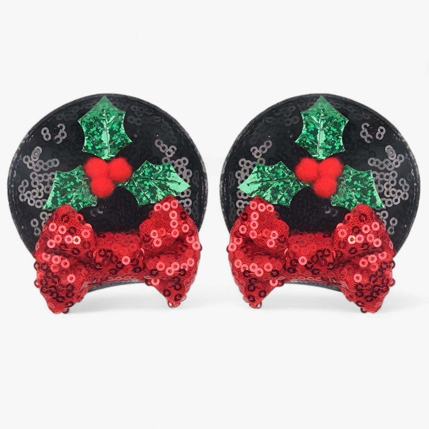 Christmas Hair Accessories | Disney Mouse Ears Hair Clips - Sparkling Fun for the Holidays