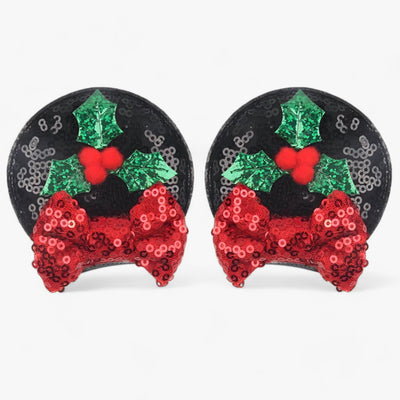 Christmas Hair Accessories | Disney Mouse Ears Hair Clips - Sparkling Fun for the Holidays