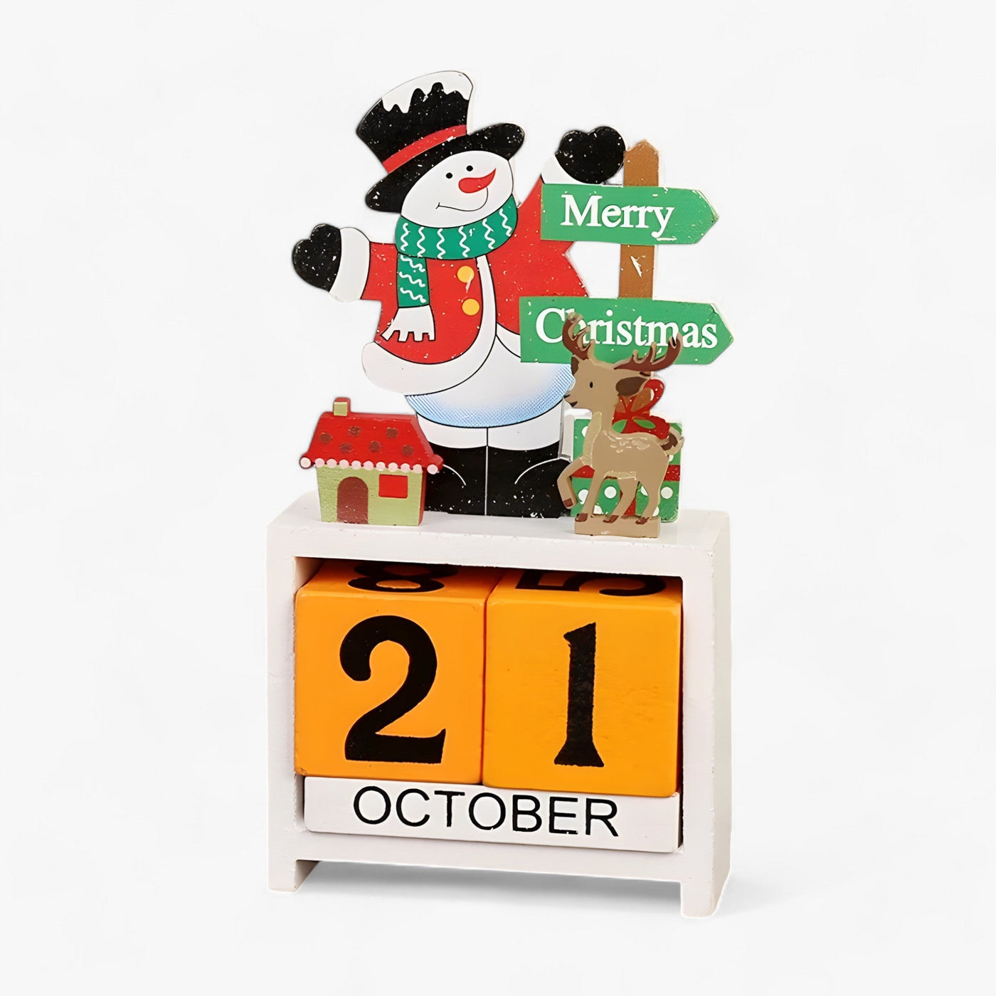 Holiday Countdown Magic | Wooden Christmas Calendar with Santa Claus and Snowman - Add Excitement to Your Celebrations