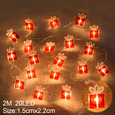 TwinkleLights | LED String Lights 20LED - Illuminate Your Parties with Santa and Snowflakes