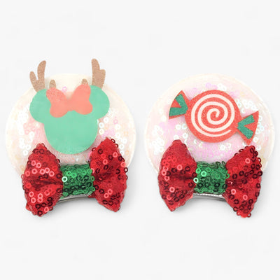 Christmas Hair Accessories | Disney Mouse Ears Hair Clips - Sparkling Fun for the Holidays