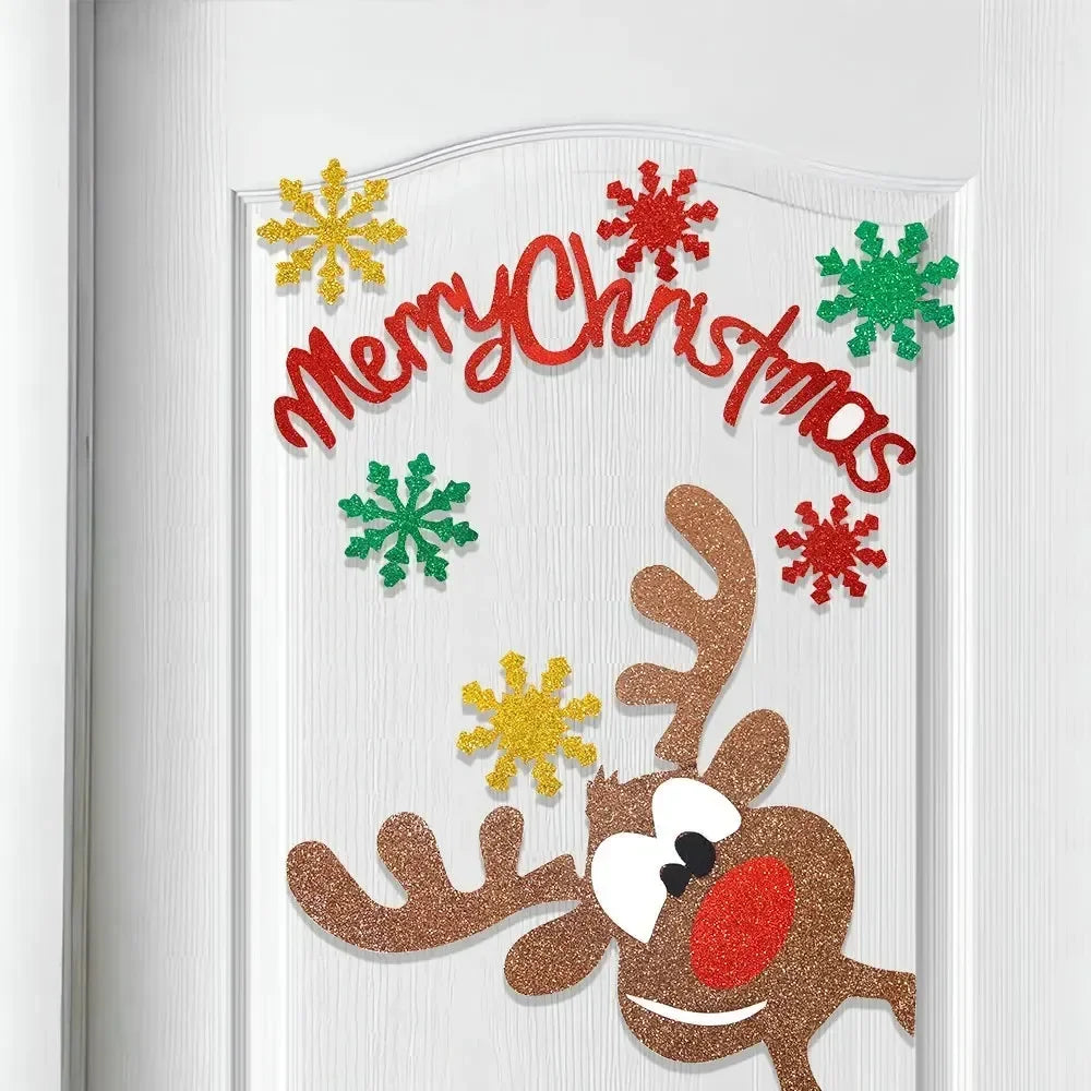 Fristy | Felt Christmas Stickers for Doors and Windows - Festive Decoration for Home