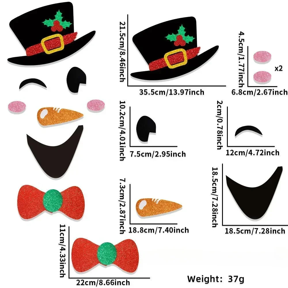 Fristy | Felt Christmas Stickers for Doors and Windows - Festive Decoration for Home
