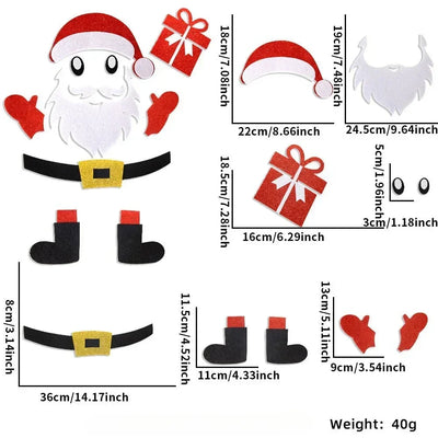 Fristy | Felt Christmas Stickers for Doors and Windows - Festive Decoration for Home