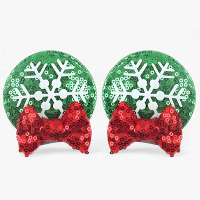 Christmas Hair Accessories | Disney Mouse Ears Hair Clips - Sparkling Fun for the Holidays