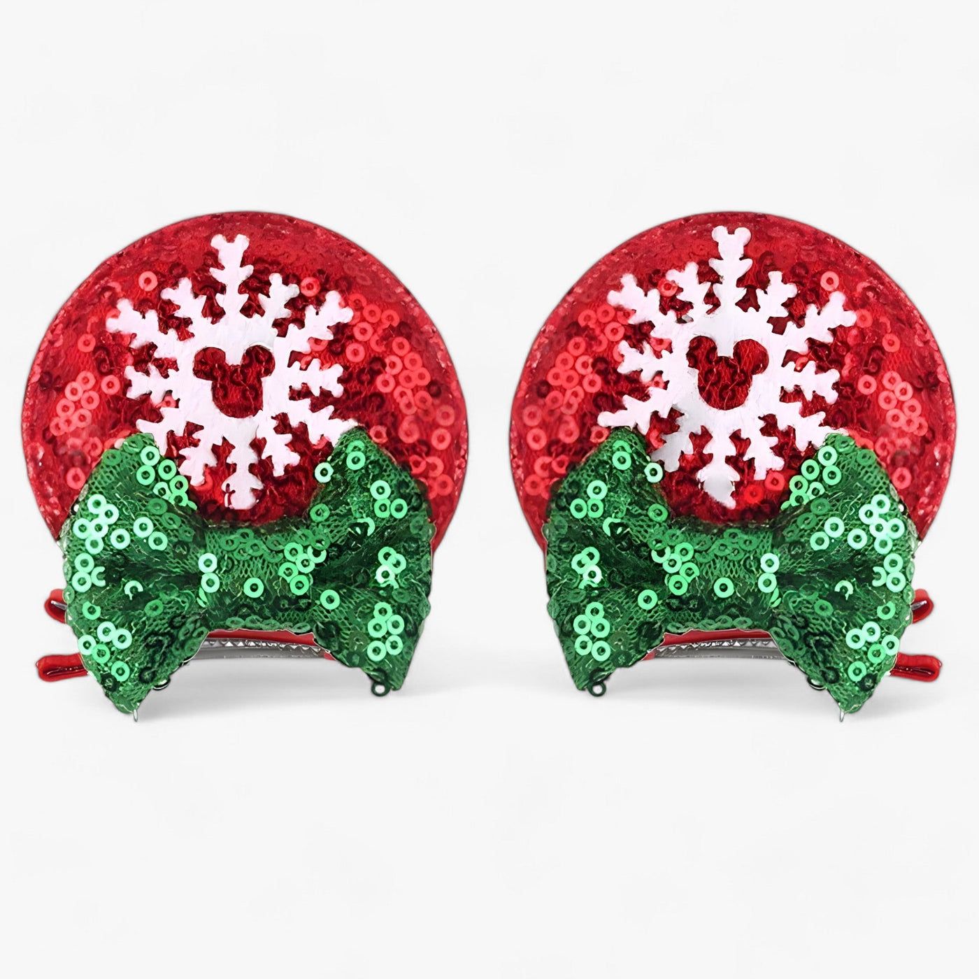 Christmas Hair Accessories | Disney Mouse Ears Hair Clips - Sparkling Fun for the Holidays