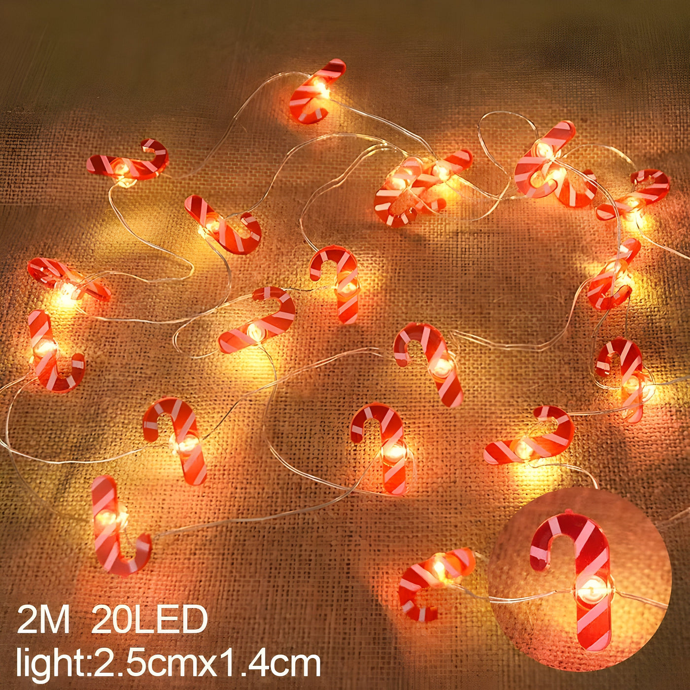 TwinkleLights | LED String Lights 20LED - Illuminate Your Parties with Santa and Snowflakes