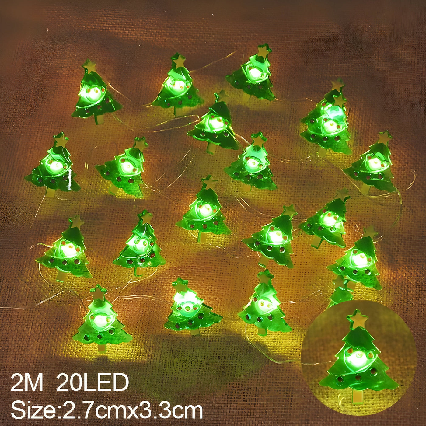 TwinkleLights | LED String Lights 20LED - Illuminate Your Parties with Santa and Snowflakes