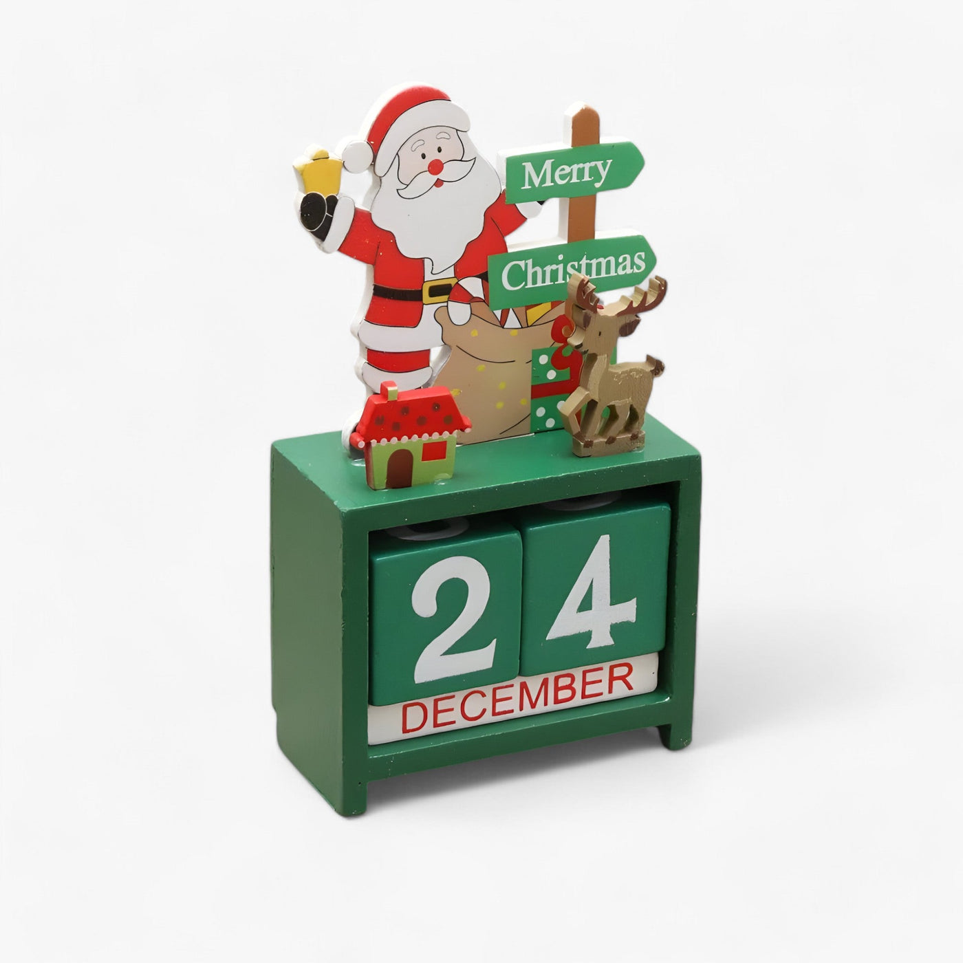 Holiday Countdown Magic | Wooden Christmas Calendar with Santa Claus and Snowman - Add Excitement to Your Celebrations