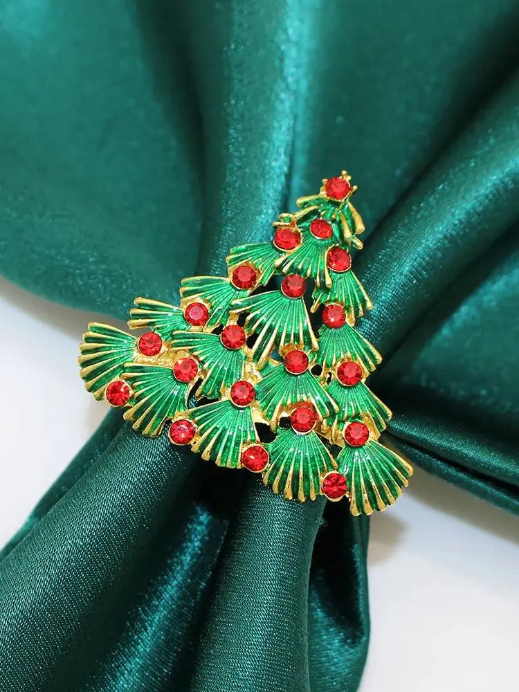 Holiday Elegance | 6 Christmas Napkin Rings with Pine Cones - Perfect