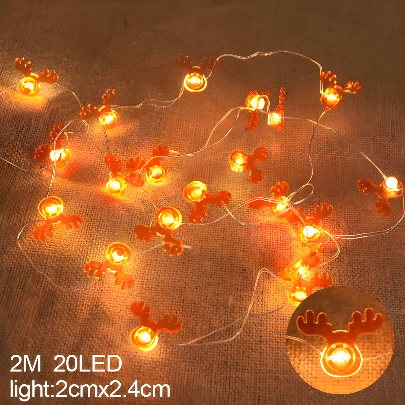 TwinkleLights | LED String Lights 20LED - Illuminate Your Parties with Santa and Snowflakes