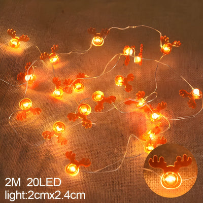TwinkleLights | LED String Lights 20LED - Illuminate Your Parties with Santa and Snowflakes