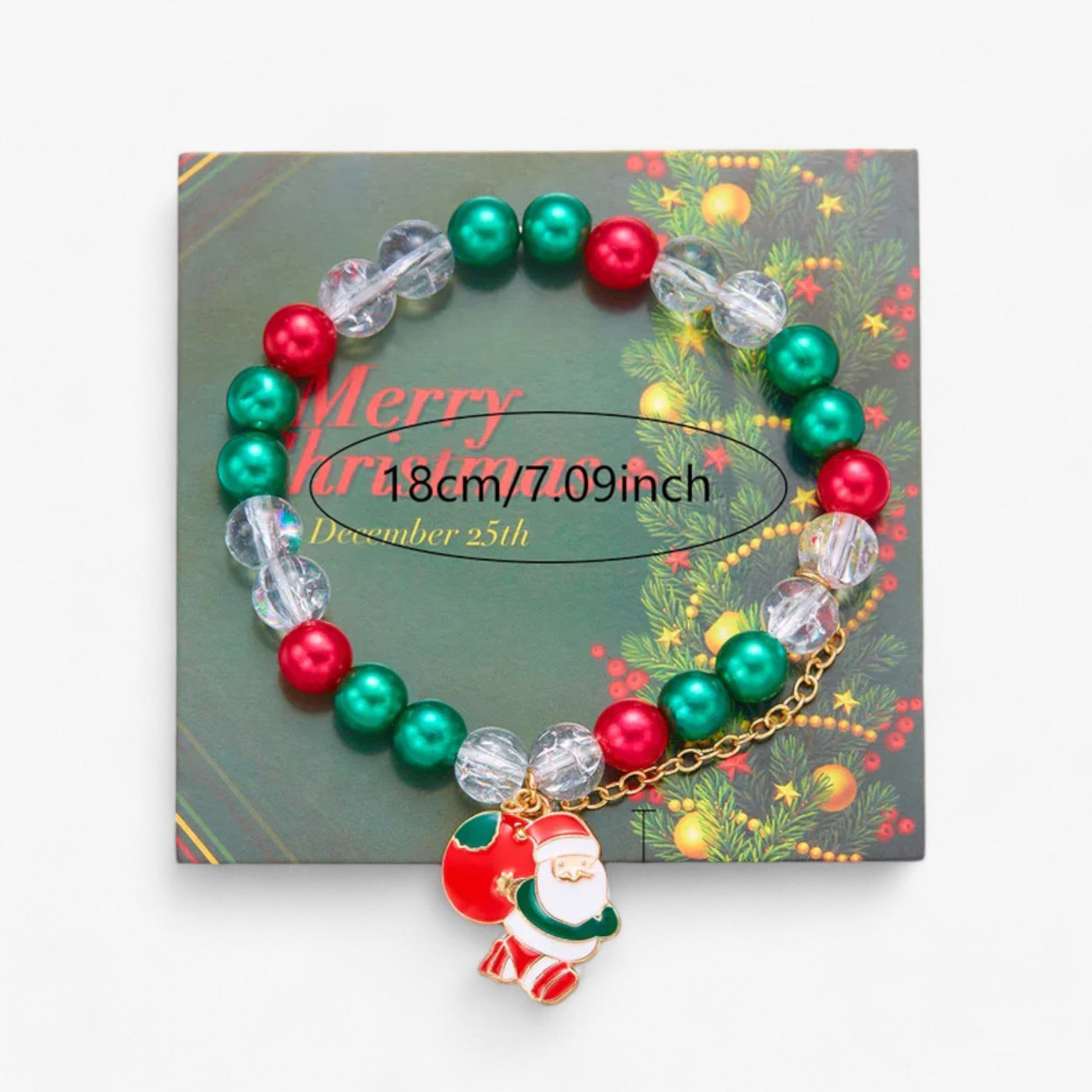 Festive Jewelry | Red and Green Plastic Bead Bracelets – Trendy Christmas Accessories for Men and Women