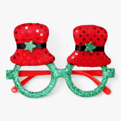 Festive Celebrant | Christmas Glasses with Santa, Christmas Tree, and Snowman - Fun Accessories for Festive Photos