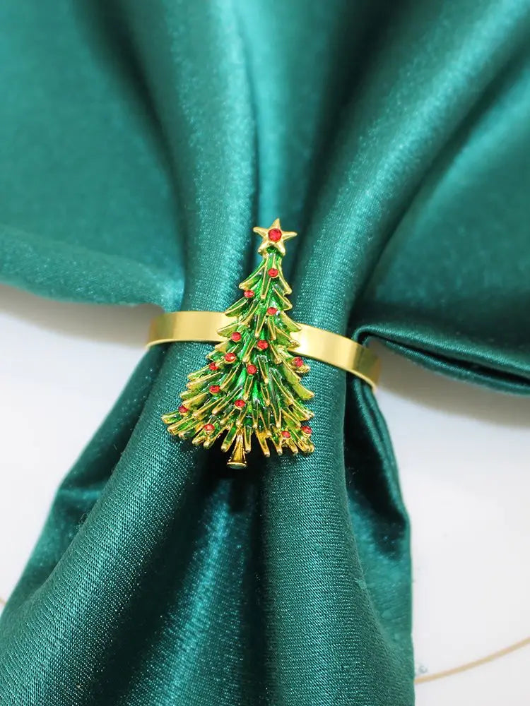 Holiday Elegance | 6 Christmas Napkin Rings with Pine Cones - Perfect