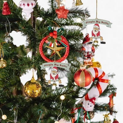 Jingle My Bells | Funny Christmas Ornament - Bell Hanger Santa for Christmas Tree and New Year Decoration