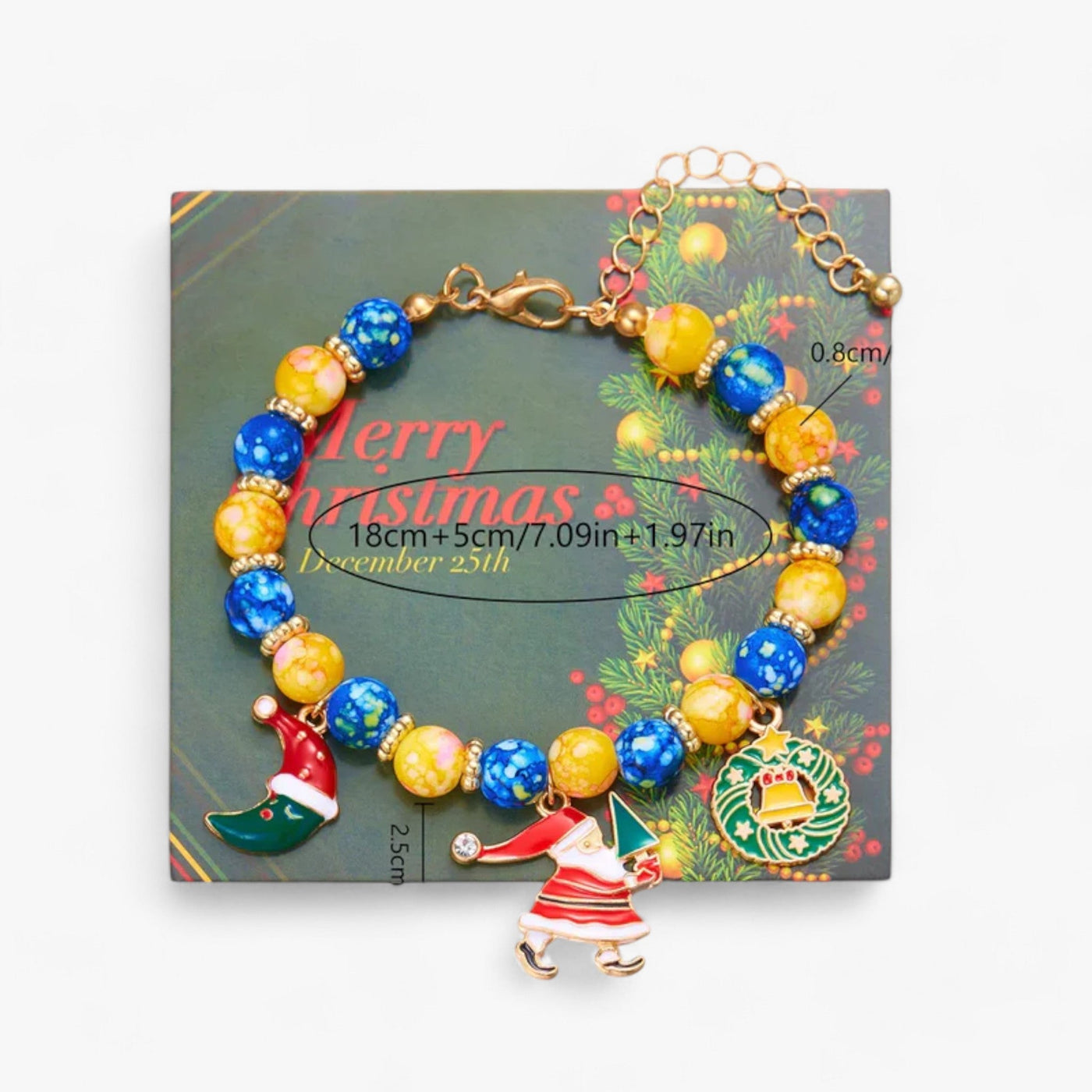 Festive Jewelry | Red and Green Plastic Bead Bracelets – Trendy Christmas Accessories for Men and Women