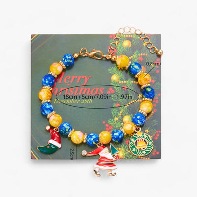 Festive Jewelry | Red and Green Plastic Bead Bracelets – Trendy Christmas Accessories for Men and Women
