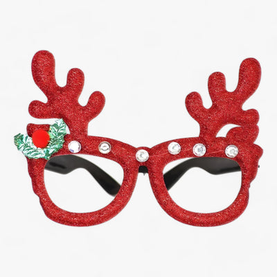 Festive Celebrant | Christmas Glasses with Santa, Christmas Tree, and Snowman - Fun Accessories for Festive Photos