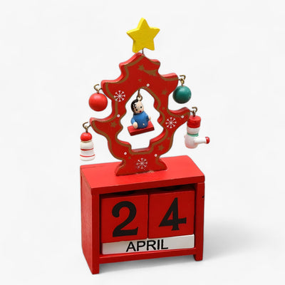 Holiday Countdown Magic | Wooden Christmas Calendar with Santa Claus and Snowman - Add Excitement to Your Celebrations