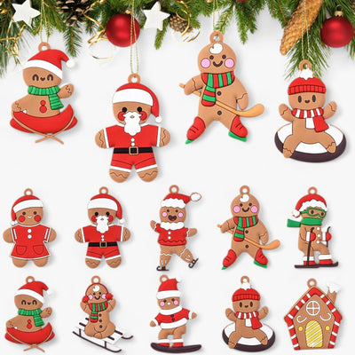 GingerBell | 10 pieces Sport Gingerbread Man Ornaments - Festive Decorations for the Tree