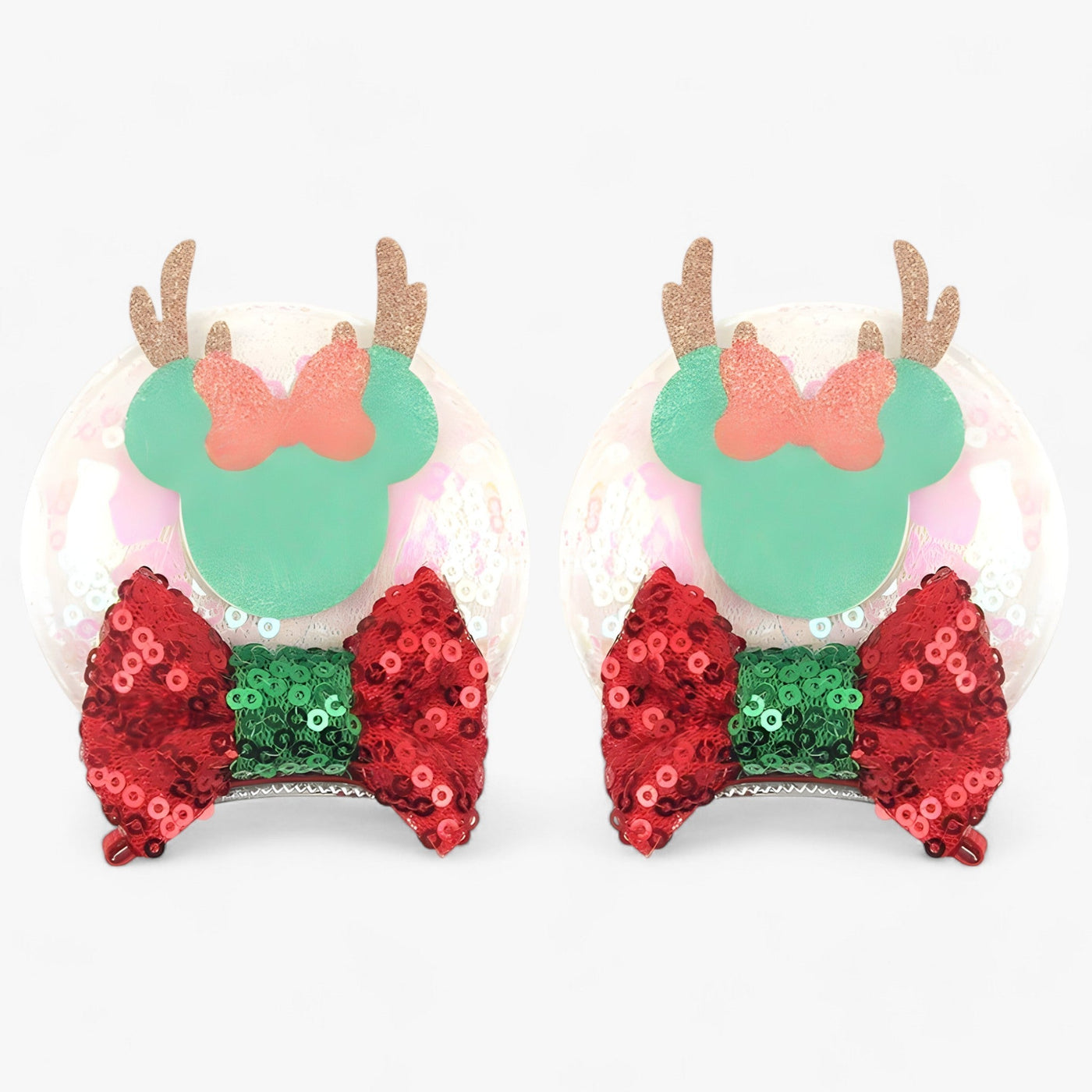 Christmas Hair Accessories | Disney Mouse Ears Hair Clips - Sparkling Fun for the Holidays