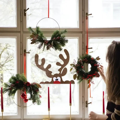 Fristy | Felt Christmas Stickers for Doors and Windows - Festive Decoration for Home