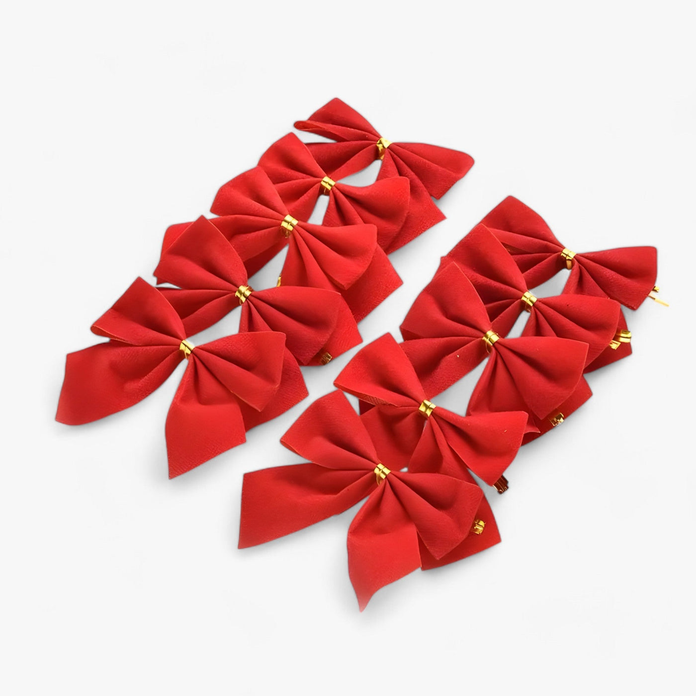 Christmas Decorator | 12 Red Bows - Festive and Elegant Decoration for the Christmas Tree
