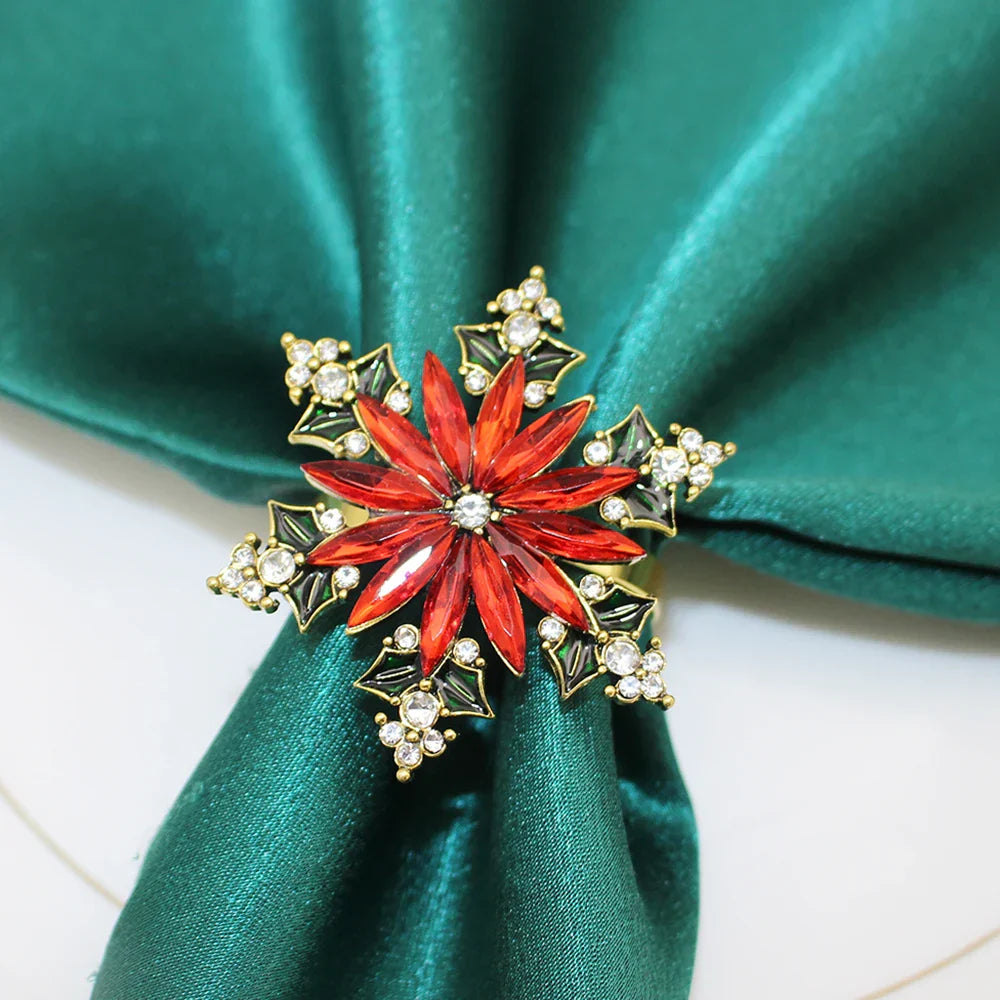 Holiday Elegance | 6 Christmas Napkin Rings with Pine Cones - Perfect