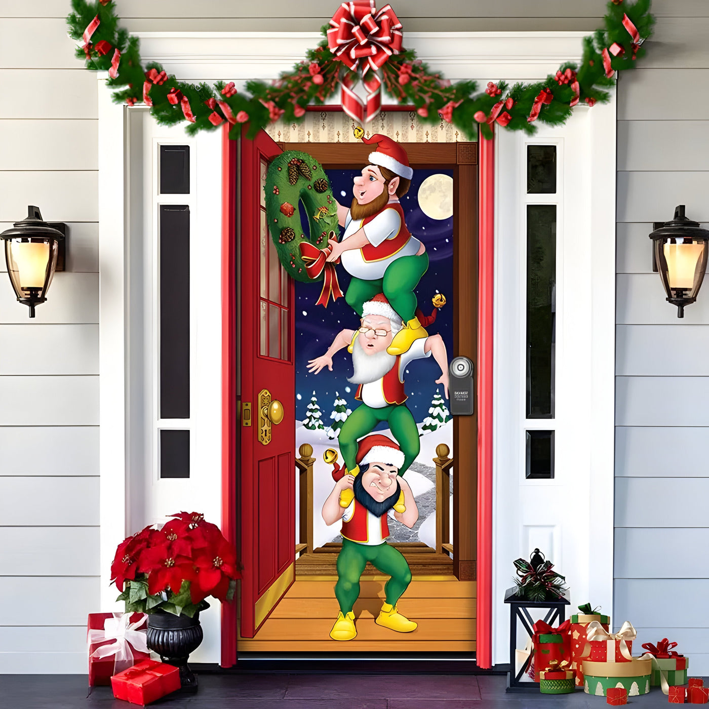 HolidayCheer | Christmas Background Banner Made of Polyester - Create a Festive Atmosphere for Your Decorations