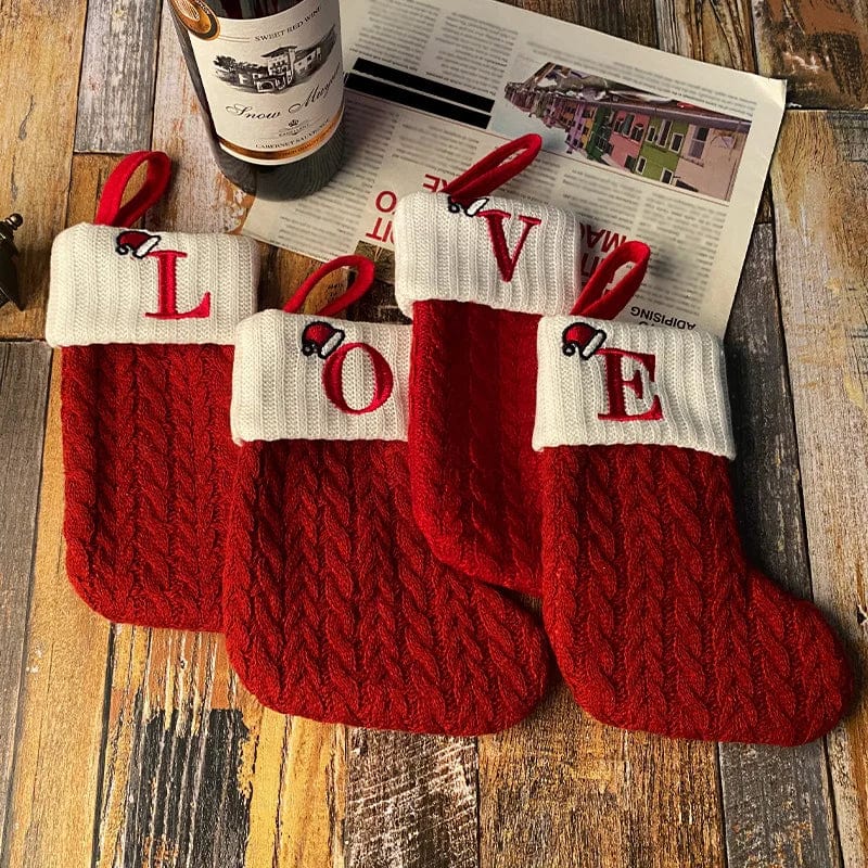 Initial Cable Knitted Stockings
