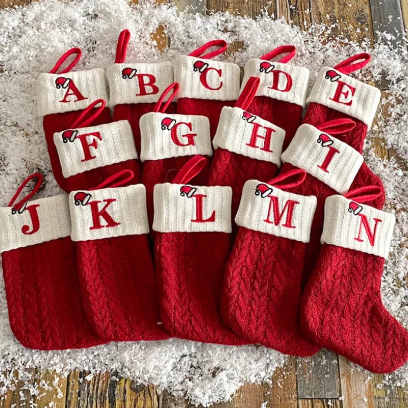 Initial Cable Knitted Stockings